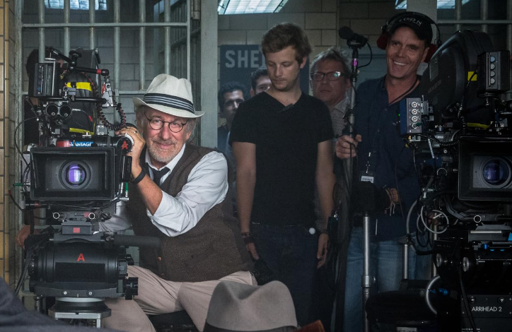 Steven Spielberg on the set of Bridge of Spies