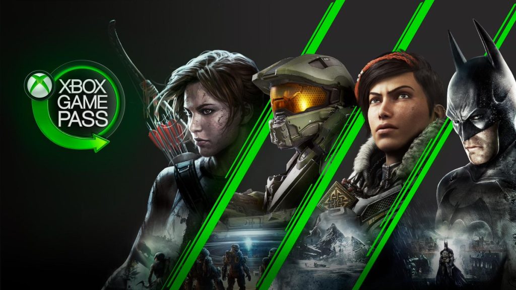 Xbox Game Pass with different game protagonists.