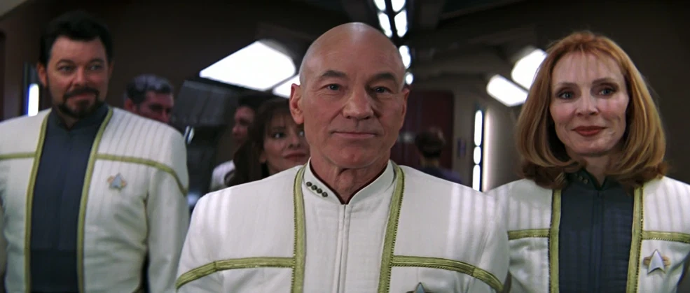 "We did a lot of talking in the last film... which is not in this film": Nemesis Gave Patrick Stewart What a $117M Star Trek Movie Directed by Jonathan Frakes Couldn't 12 Jonathan Frakes, Patrick Stewart, and Gates McFadden in Star Trek: Nemesis