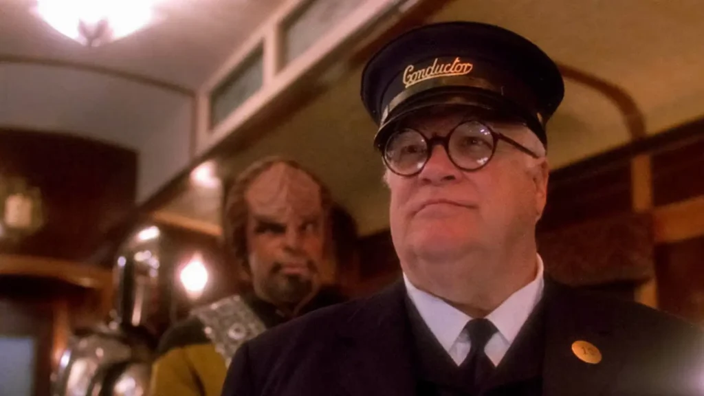 Even 31 Years Later, Star Trek: The Next Generation's Most Thought-Provoking Episode That Made the Enterprise Sentient Still Astounds Me 4 The conductor and worf in a still from Emergence, episode 23 of Star Trek: The Next Generation