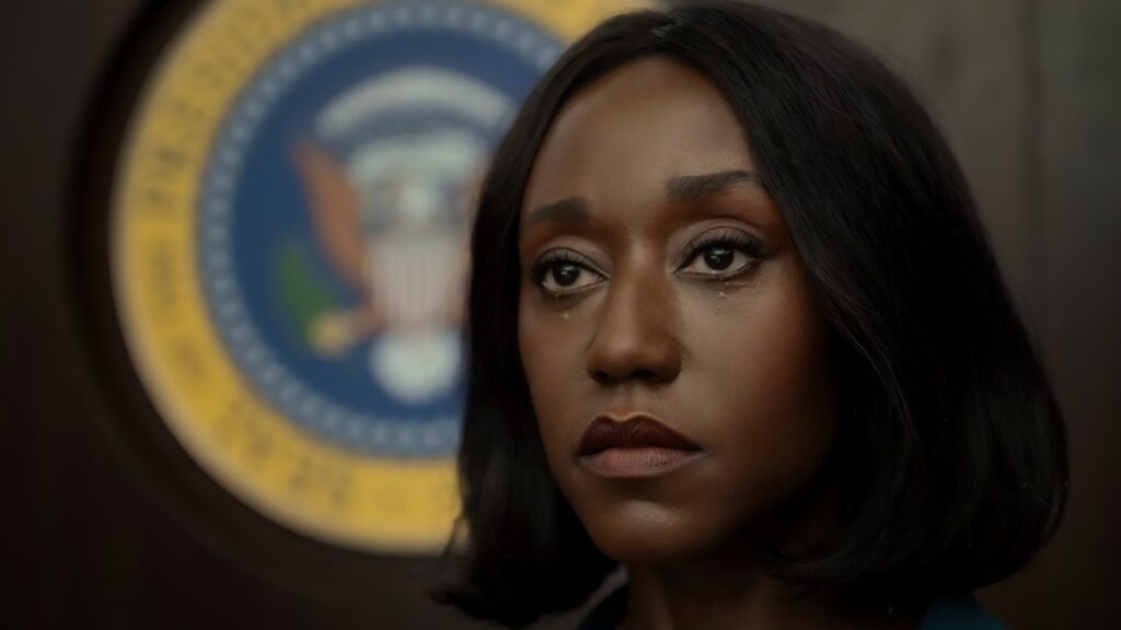 The Diplomat Season 3 Review — Keri Russell is Magnetic in a Series that is Pure, Pulpy, Plot-driven Addiction 35 A woman looks serious