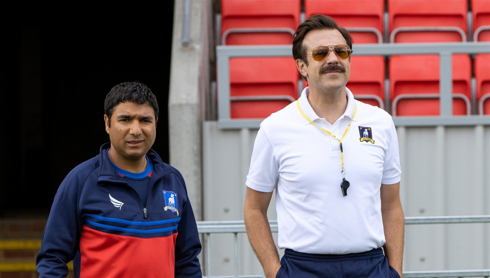 Nick Mohammed and Jason Sudeikis in Ted Lasso