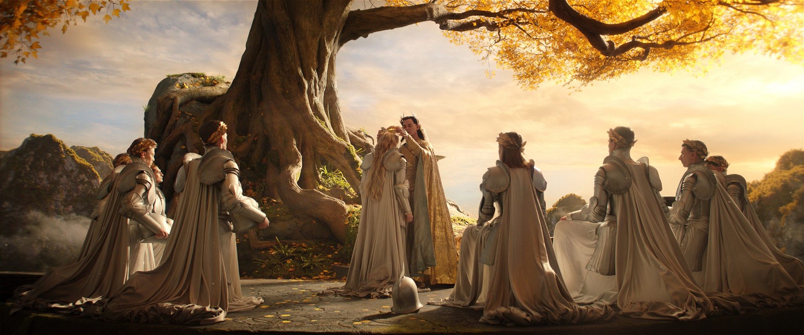 The Lord of the Rings: The Rings of Power Credit: Courtesy of Prime Video Copyright: Amazon Studios Description: Morfydd Clark (Galadriel), Benjamin Walker (High King Gil-galad)