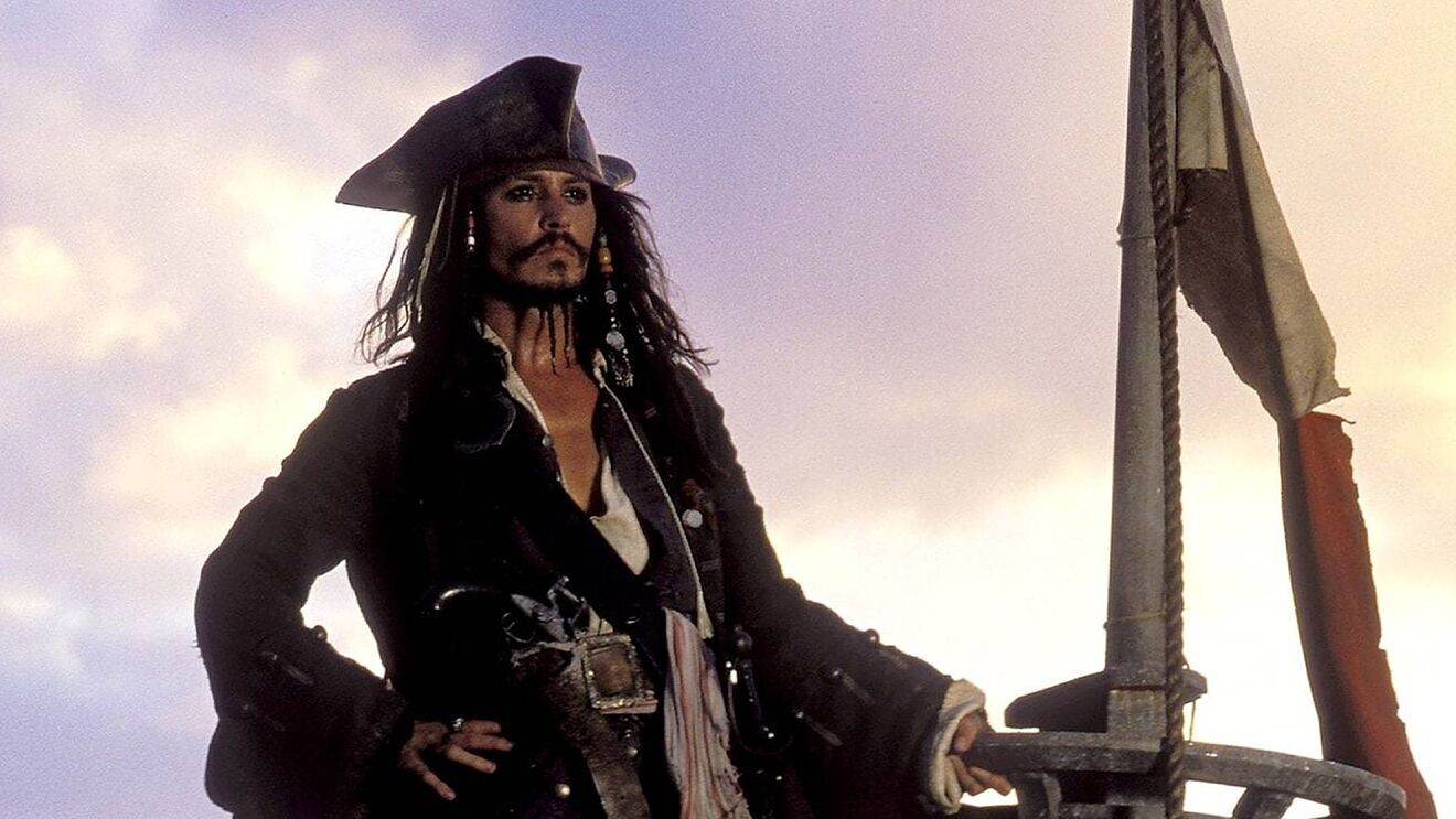 Johnny Depp as the iconic Captain Jack Sparrow.