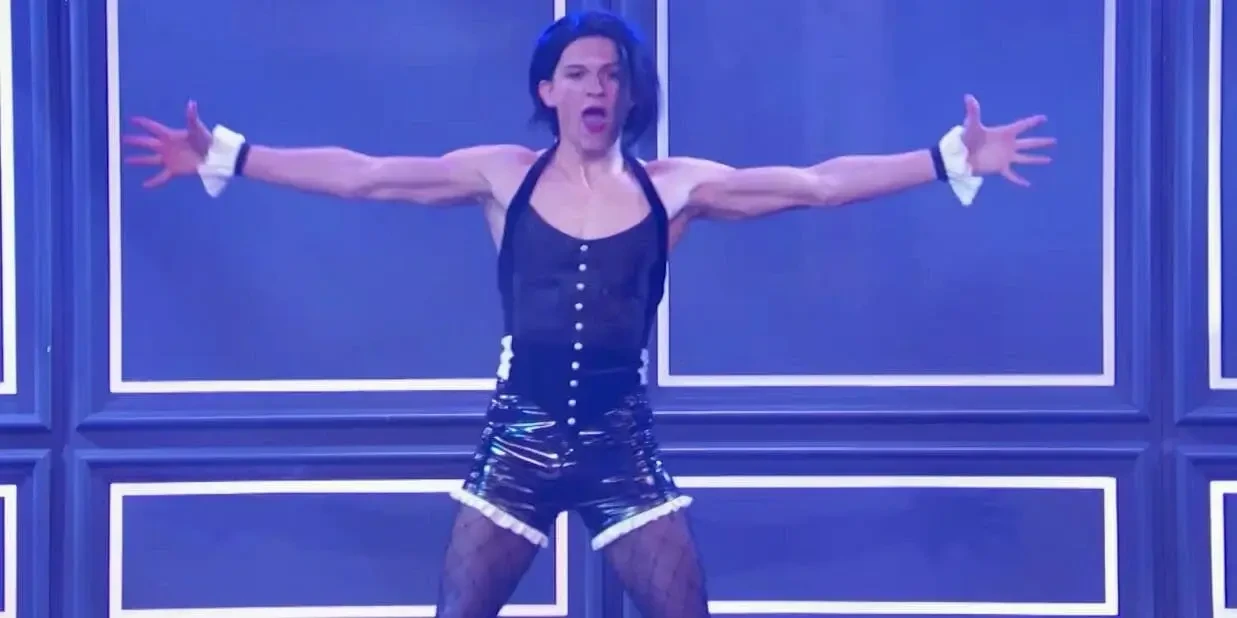 Tom Holland performing in Lip Sync Battle 