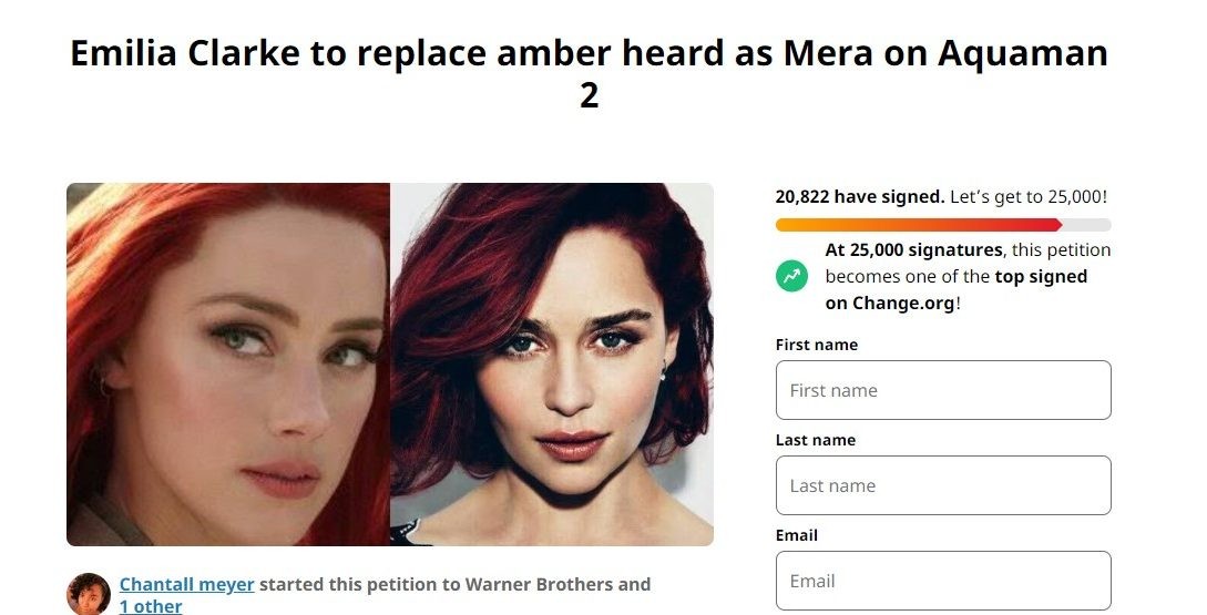 Emilia Clarke to replace amber heard as Mera on Aquaman 2