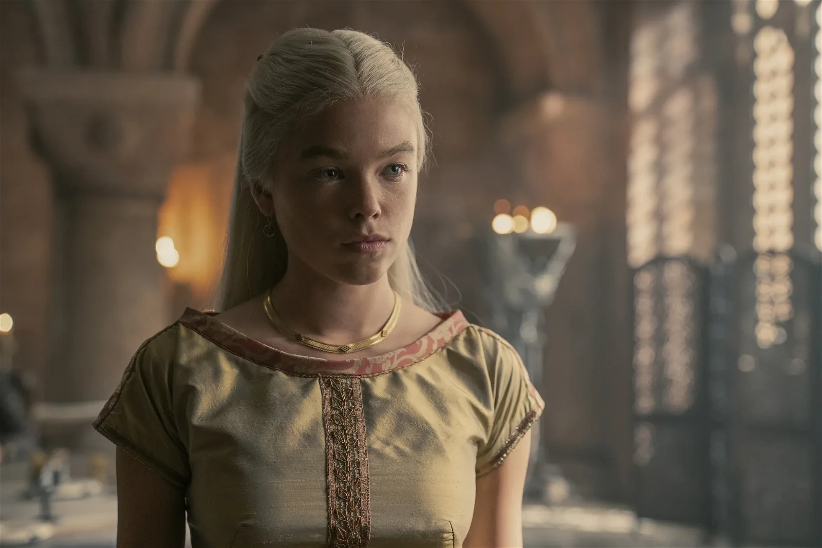 Milly Alcock as Rhaenyra Targaryen in House of the Dragon (2022-).