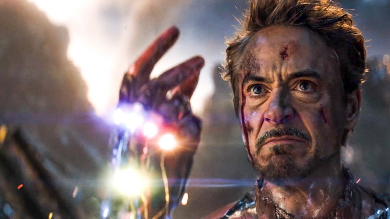 Robert Downey Jr.'s final moments as Iron Man in Avengers: Endgame (2019).