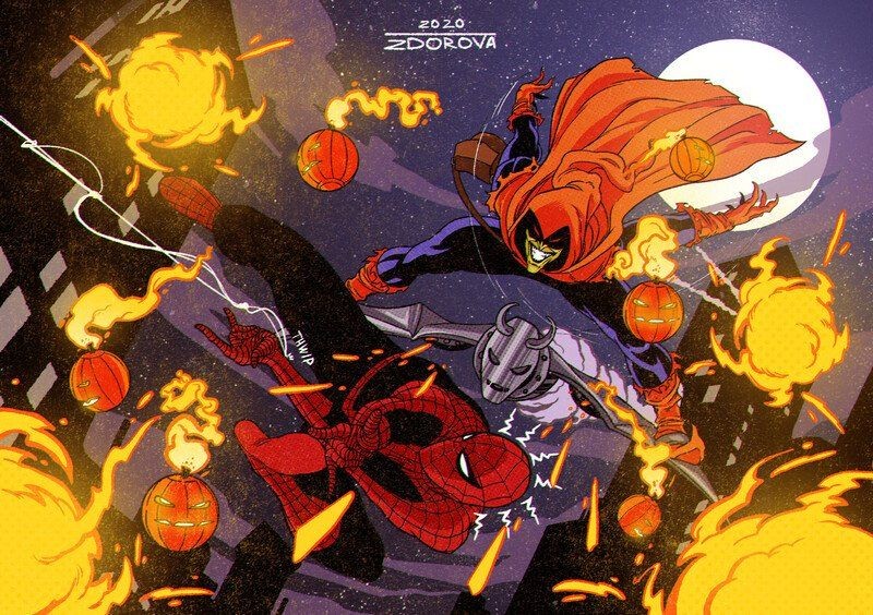 hobgoblin chasing spiderman in the comics
