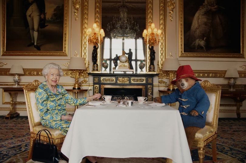 The late Queen with Paddington Bear