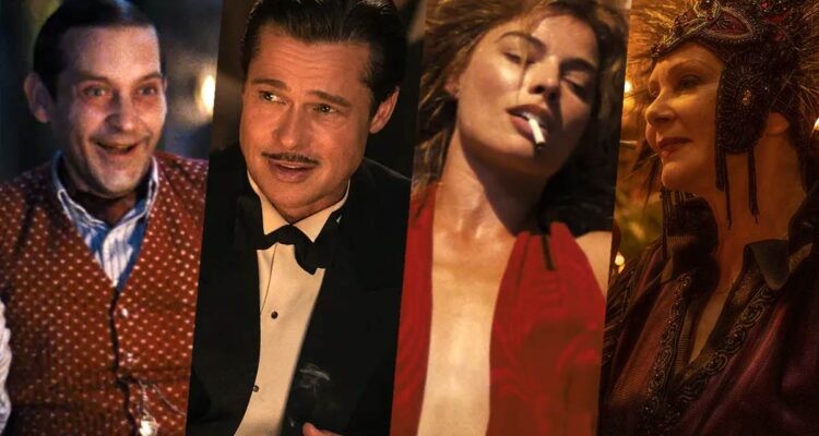 Tobey Maguire, Brad Pitt, Margot Robbie in Babylon