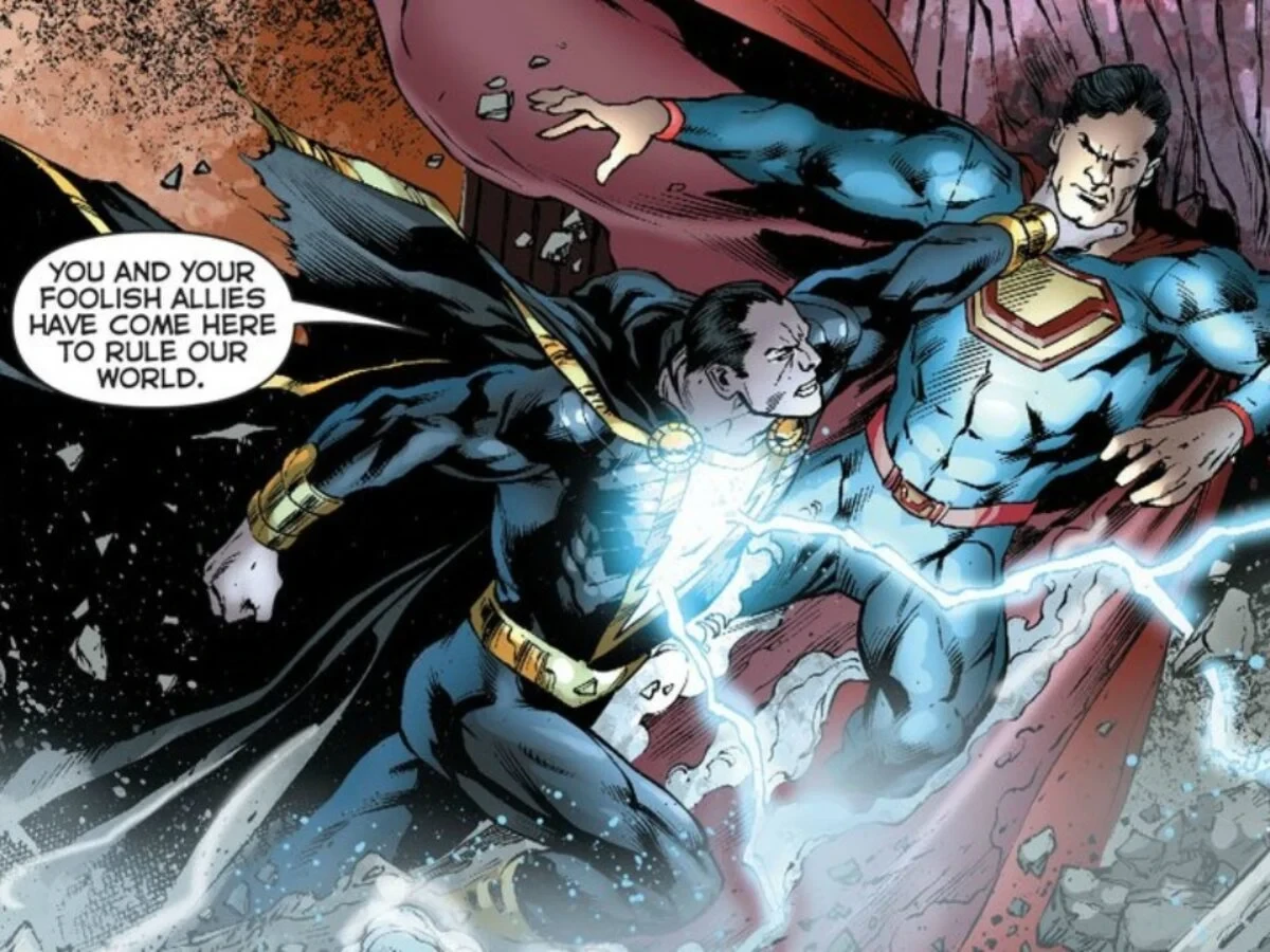 Black Adam and Superman indeed fight in the comic books.