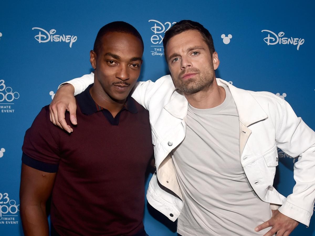 Sebastian Stan and Anthony Mackie at the D23 Expo