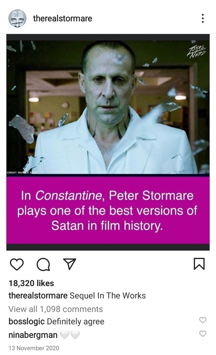 Peter Stormare's instagram posting revealing that the sequel is in the making.