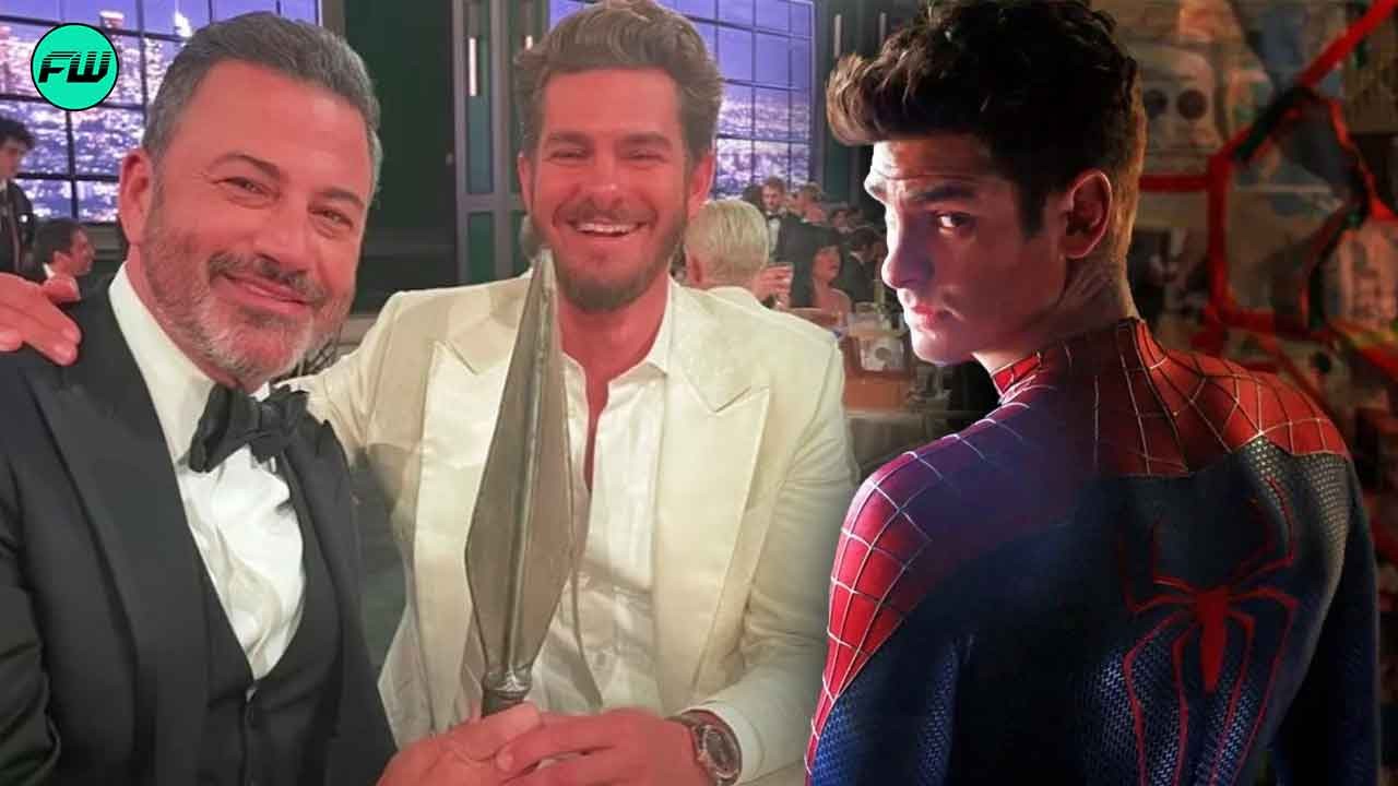 Andrew Garfield Became The Truly Friendly Neighborhood Spidey By Saving Jimmy Kimmel From a Flying Spear During the Emmys 2022