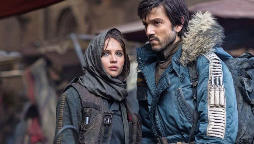 Cassian Andor with Jyn Erso in Rogue One