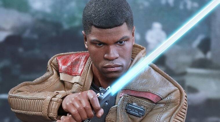 John Boyega as Finn in the Star Wars universe.