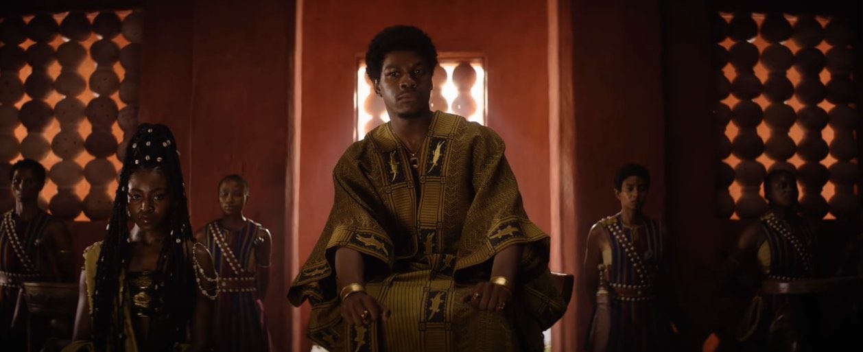 John Boyega as King Ghezo in The Woman King (2022).