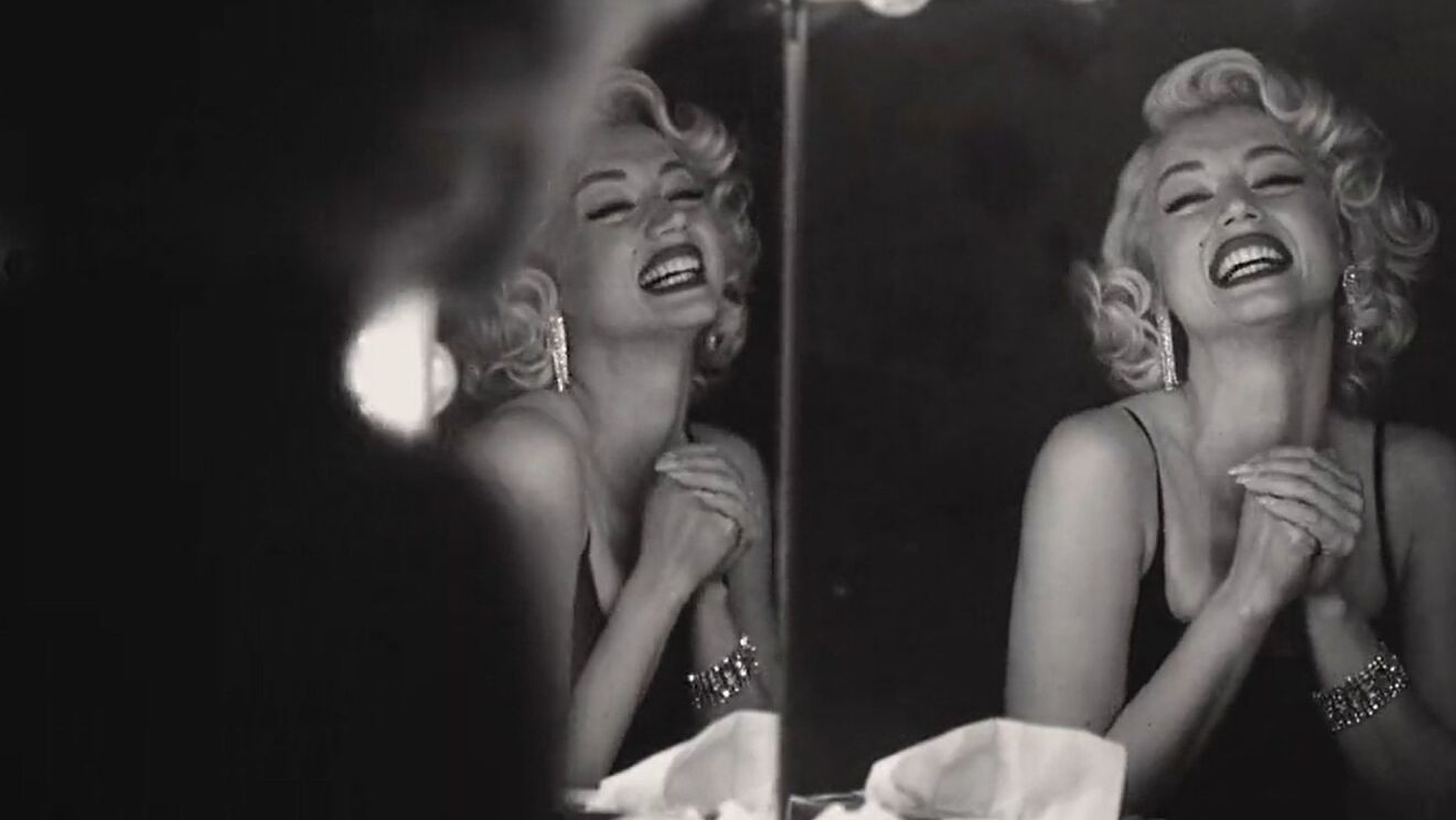 Ana de Armas as Marilyn Monroe in Blonde (2022).