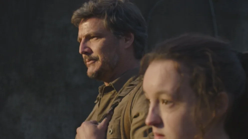 Pedro Pascal and Bella Ramsey as Joel and Ellie 