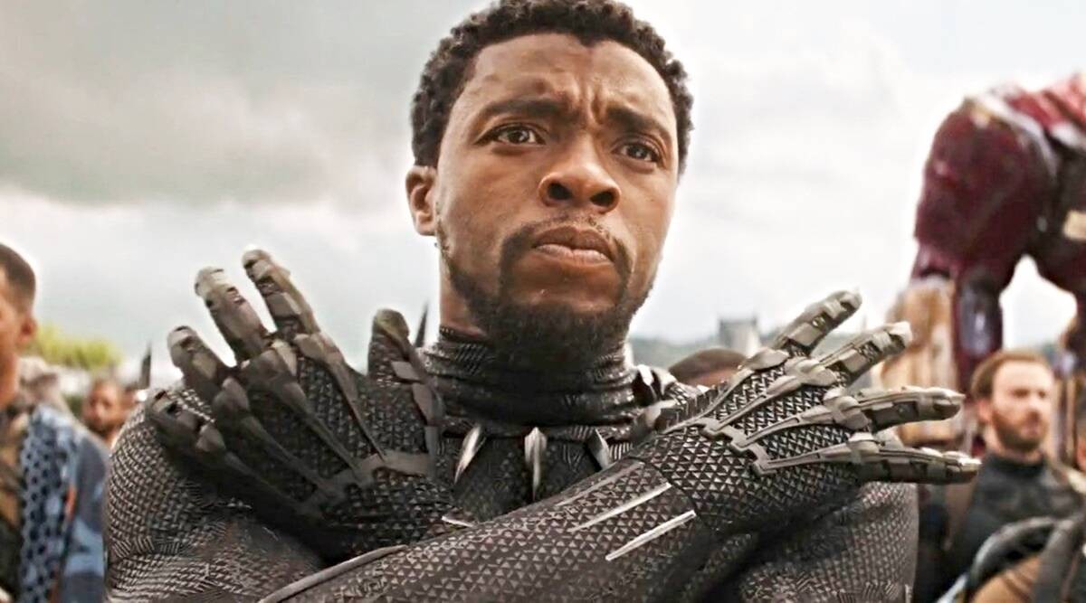 Chadwick Boseman as King T'Challa in black panther.
