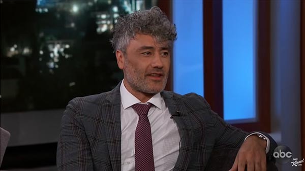 Taika Waititi at the infamous interview on Jimmy Kimmel Live.