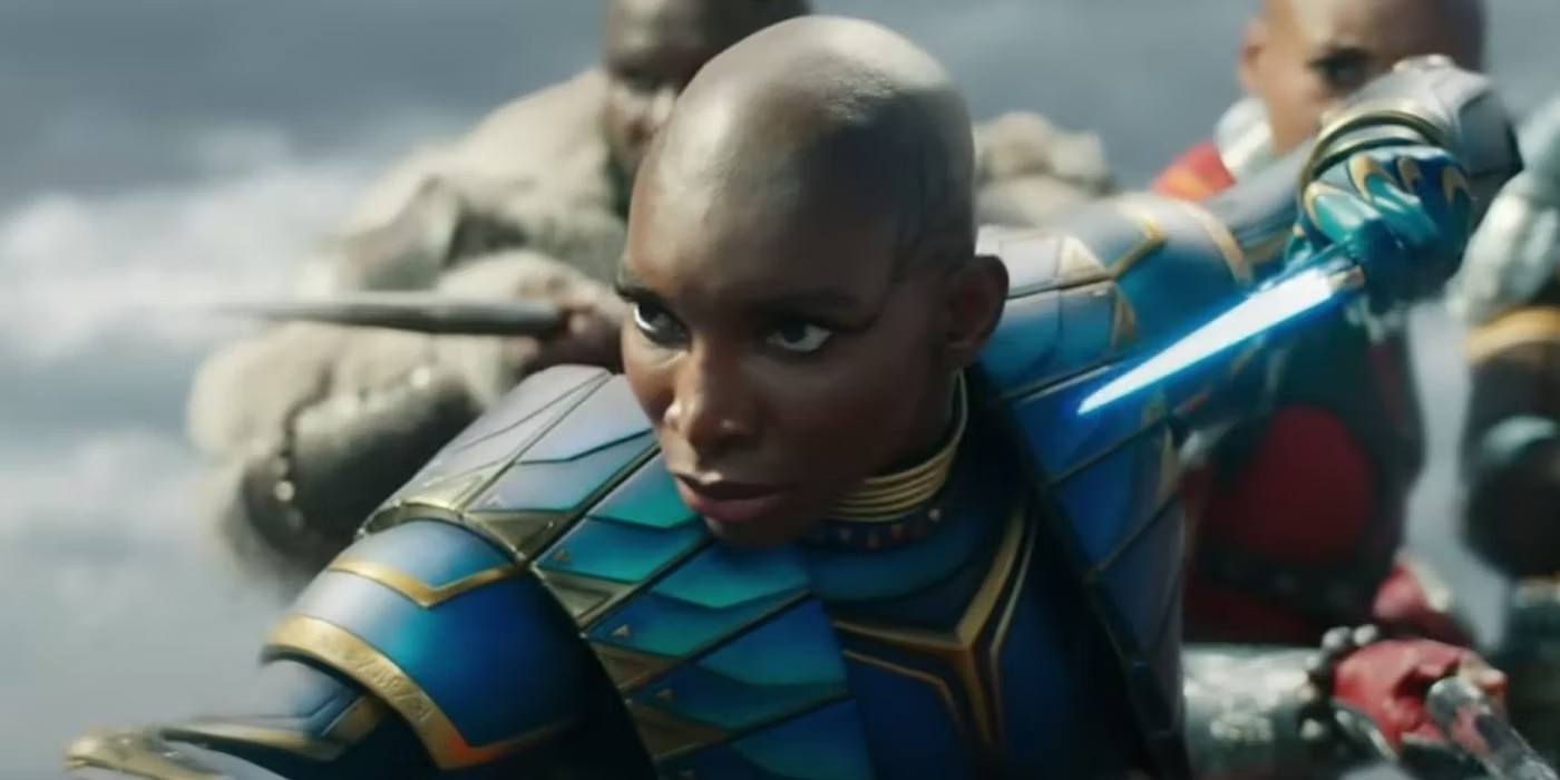 Michaela Coel as Aneka in Black Panther: Wakanda Forever.