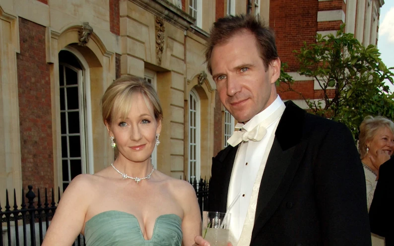 Ralph Fiennes with J.K. Rowling