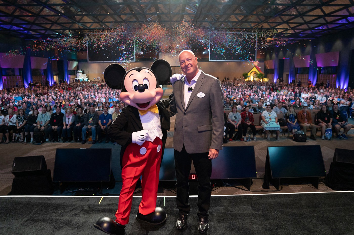 Bob Chapek along with Mickey Mouse.