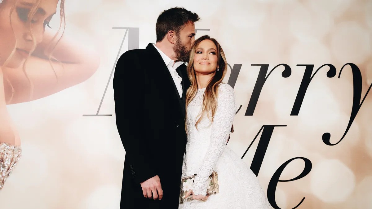 Ben Affleck and JLo at the premiere of her movie Marry Me