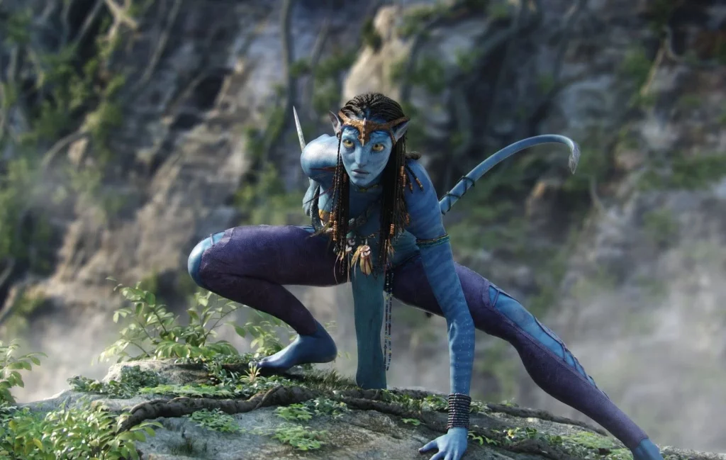 Zoe Saldana as Neytiri in Avatar (2009).