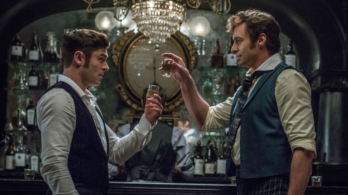 Zac Efron and Hugh Jackman in The Greatest Showman (2017).