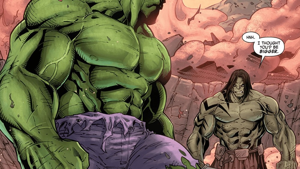 Skaar faces off against the Hulk in Skaar - Son of Hulk comic issue