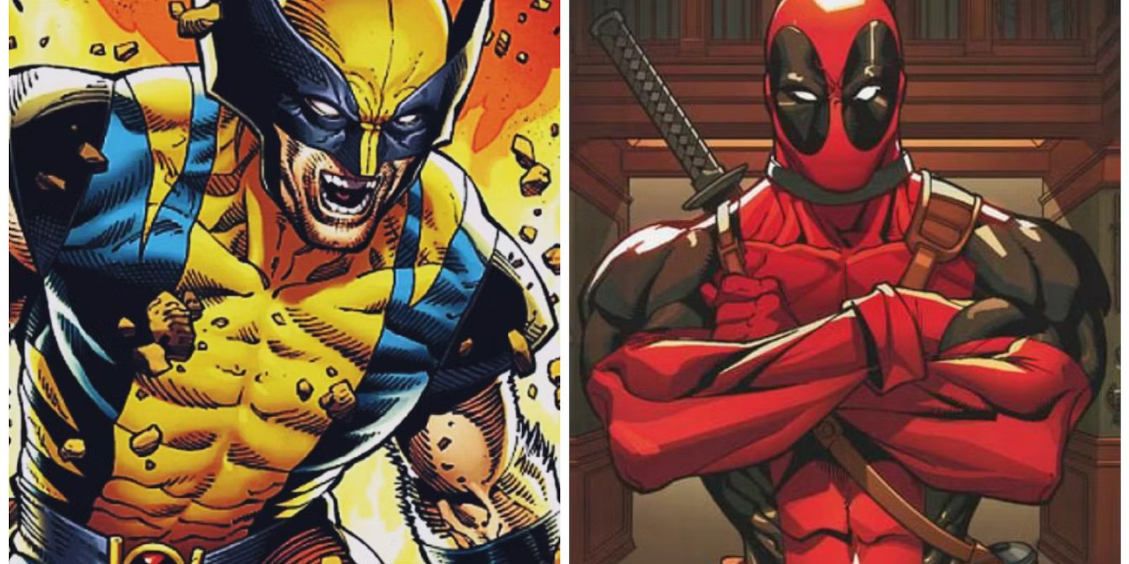 Wolverine and Deadpool as in the comics
