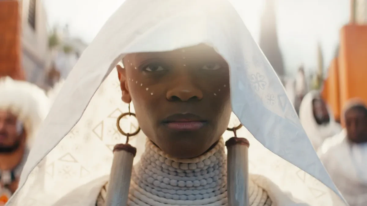 Letitia Wright as Shuri in Black Panther: Wakanda Forever (2022).