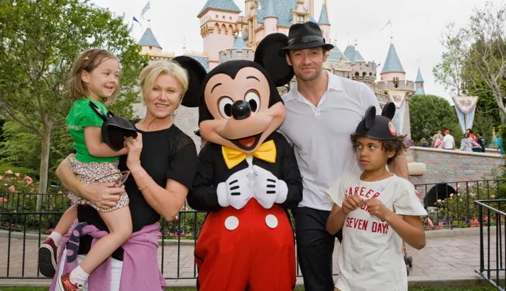 Hugh Jackman with his family