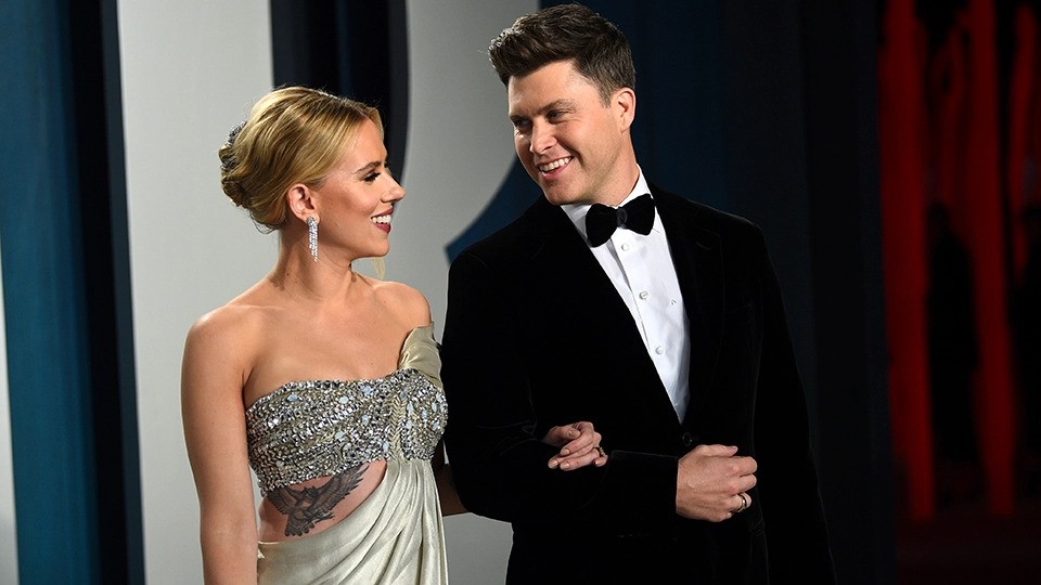 Scarlett Johansson with husband Colin Jost