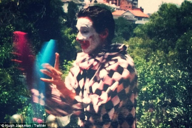 Hugh Jackman as a clown