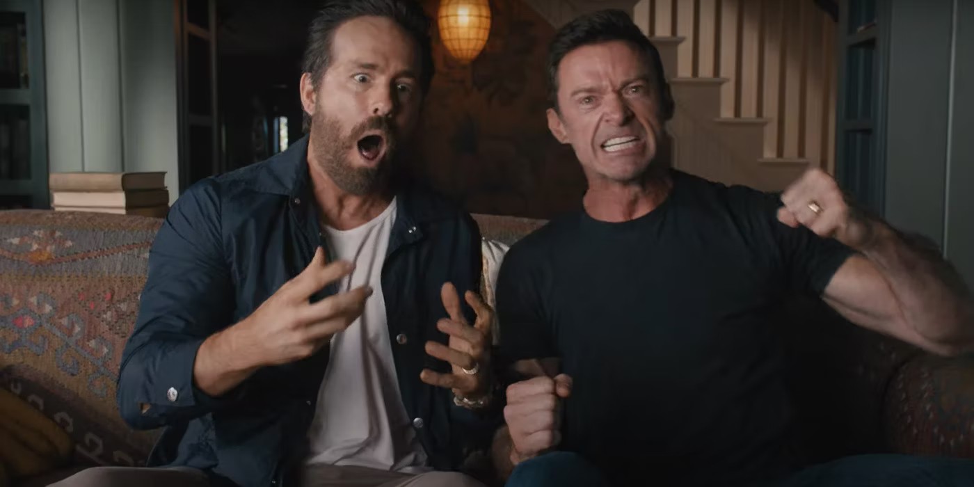 Hugh Jackman and Ryan Reynolds announcing Wolverine's return.