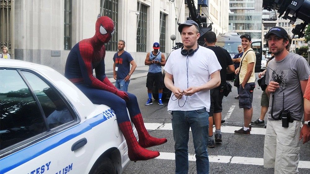 Andrew Garfield on The Amazing Spider-Man set