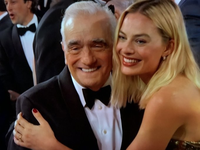 Margot Robbie with Martin Scorsese 