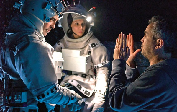 Alfonso Cuarón on the set of Gravity 