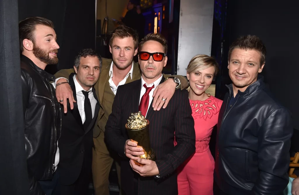 Mark Ruffalo with Avengers cast