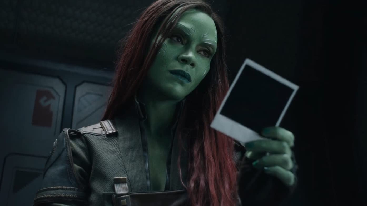 Zoe Saldaña as Gamora in Guardians of the Galaxy Vol. 3