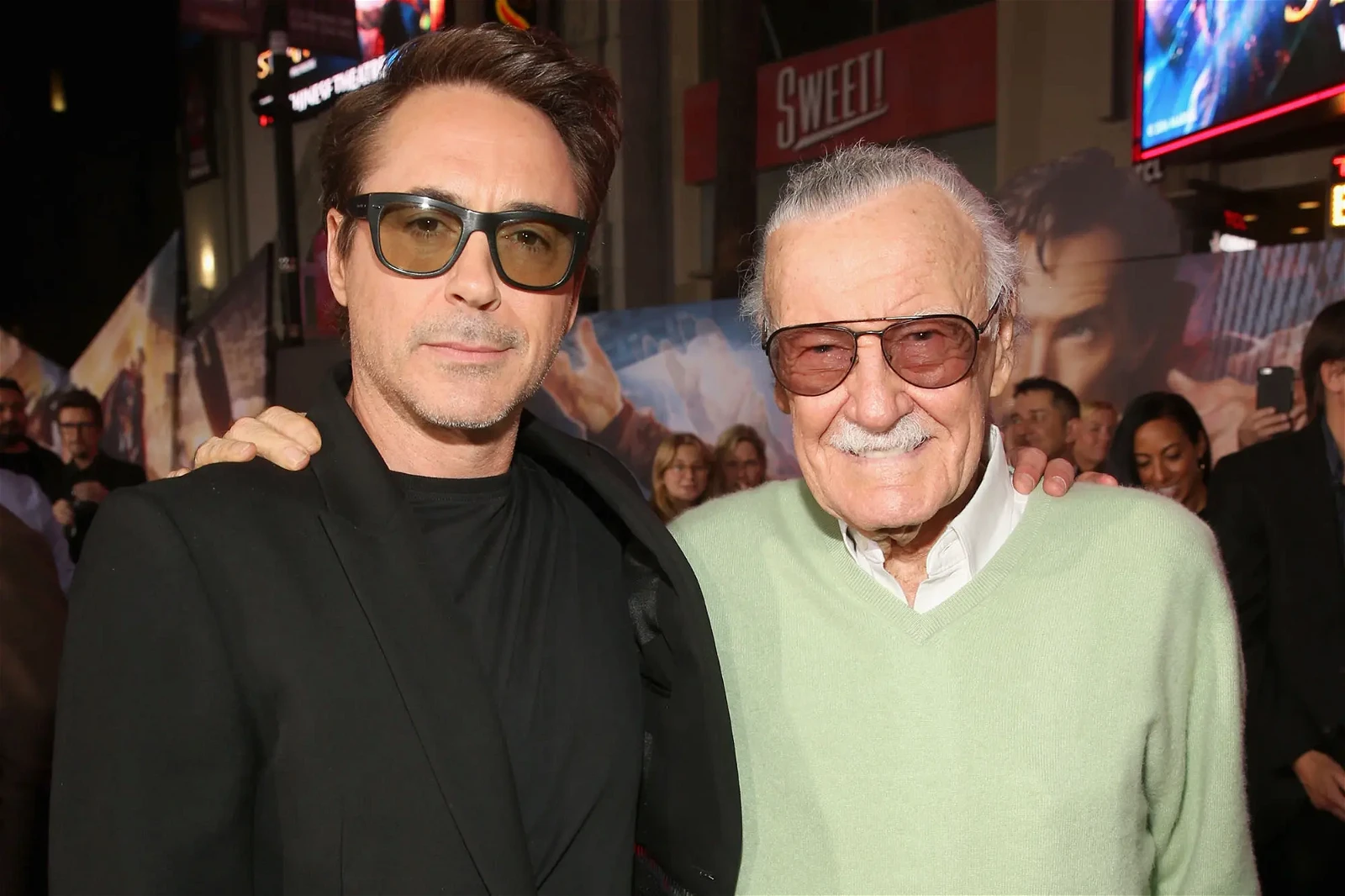 Robert Downey Jr. and Stan Lee.