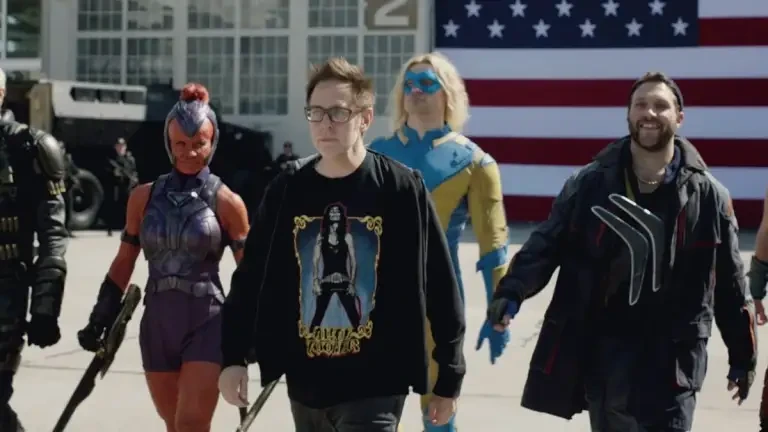 James Gunn with The Suicide Squad cast