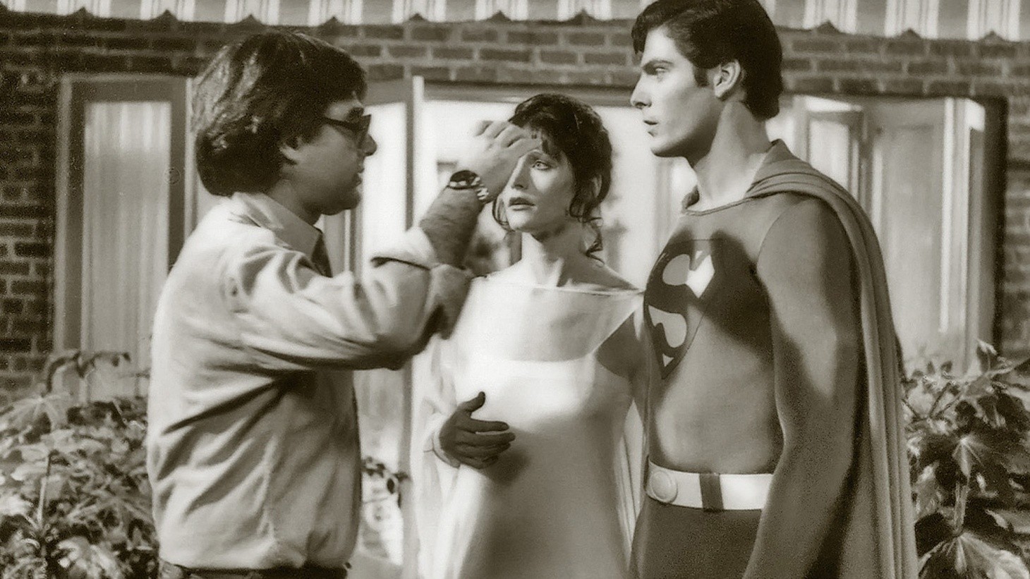 Richard Donner and Christopher Reeve on the set of Superman
