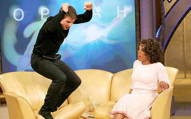 Oprah Winfrey and Tom Cruise during their infamous interview