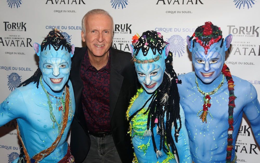 James Cameron with Avatar 2 stars