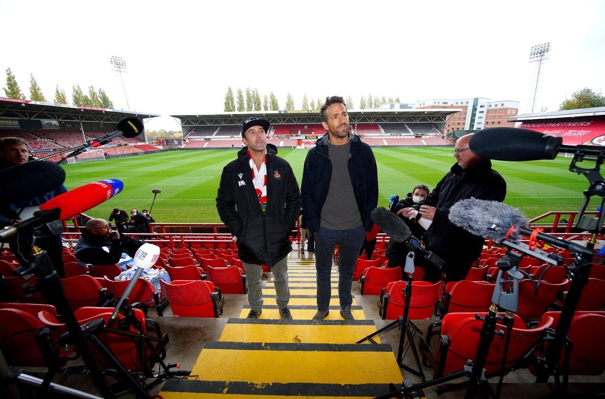 Ryan Reynolds and Rob McElhenney at the Wrexham AFC